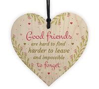 RED OCEAN Friendship Plaque Wooden Heart Cute Best Friend Birthday Christmas Keepsake