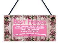 Red Ocean Friendship Sign Best Friend Plaque Gift Shabby Chic Flowers Thank You Present