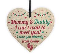 Red Ocean From Bump Gifts Mummy To Be Gifts Daddy To Be Gifts Wooden Heart Baby Shower Plaque