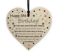 RED OCEAN Funny 18th Birthday Gift For Daughter Son Wood Heart Novelty 18th Birthday Card