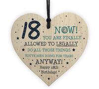 Red Ocean Funny 18Th Birthday Gift Hanging Wood Heart 18Th Birthday Daughter Son Gift Keepsake