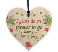 RED OCEAN Funny 2nd Wedding Wooden Heart Husband Wife Gifts For Her Him