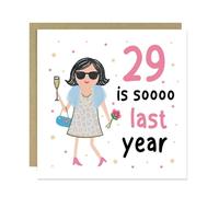 RED OCEAN Funny 30th Birthday Card For Best Friend Mum Auntie Sister 29 Is So Last Year 30th Birthday Card For Wome With Kraft Envelope Novelty