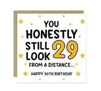 RED OCEAN Funny 30th Birthday Card For Men Women With Kraft Envelope 30th Birthday Card For Mum Dad Sister Brother Friend Colleague Him Her