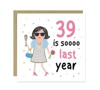 RED OCEAN Funny 40th Birthday Card For Best Friend Mum Auntie Sister 39 Is So Last Year 40th Birthday Card For Wome With Kraft Envelope Novelty