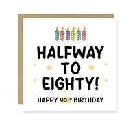 RED OCEAN Funny 40th Birthday Card For Him Her Men Women Mum Dad Auntie Uncle Brother Sister With Envelope Included Joke 40th Birthday Card