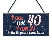 RED OCEAN Funny 40th Birthday Gift Hanging Plaque Novelty Friendship Family Mum Dad Brother Sister For Friend