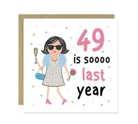 RED OCEAN Funny 50th Birthday Card For Best Friend Mum Nan Auntie Sister 49 Is So Last Year 50th Birthday Card For Wome With Kraft Envelope Novelty