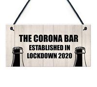 RED OCEAN Funny Bar Sign For Garden Man Cave Home Bar Lockdown Corona Bar Alcohol Gift