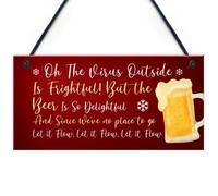 Red Ocean Funny Bar Sign Lockdown Gift Man Cave Shed Home Bar Sign Gift For Him