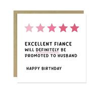 RED OCEAN Funny Birthday Card For Fiance With Kraft Envelope Fiance Birthday Card Joke For Him From Wife To Be Fun