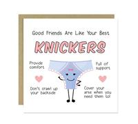RED OCEAN Funny Birthday Card For Friend Bestie Card With Kraft Envelope Friendship For Bestie BBF Best Friend Her Women Best Friends Are Like Knickers Joke Her