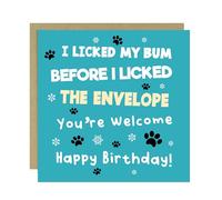 RED OCEAN Funny Birthday Card From The Dog Amusing Birthday Card For Dog Owner - Fur Baby Gift For Dog Mum, Dad, Wife, Husband, Girlfriend, Boyfriend - Hilarious Cards For Dog Parents