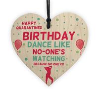 Red Ocean Funny Birthday Quarantine Lockdown Card Gift Wooden Heart Gift For Mum Daughter