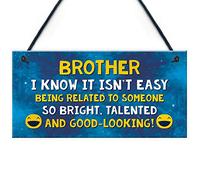 RED OCEAN Funny Brother Plaque Birthday For Brother Hanging Plaque Gift For Him