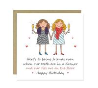 RED OCEAN Funny Card For Best Friend Birthday With Kraft Envelope Birthday Card For Bestie BFF Humour Women Girls Her