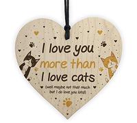 RED OCEAN Funny Cat Gifts For Women Wood Heart Cat Sign Pet Gifts Crazy Cat Lady Gift