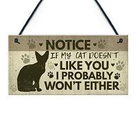 Red Ocean FUNNY Cat Sign For Home Hanging Wall Plaque Funny Pet Sign For Cat Friendship Gift Home Decor Keepsake