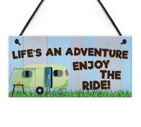 Red Ocean Funny Chic Lifes An Adventure Inspirational Hanging Sign Caravan Camping Holiday Plaque Gift