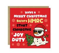 RED OCEAN Funny Christmas Card For Friends and Family Humorous Greetings Card For Him Her Rude Novelty Happy Xmas Men Women 14.5x14.5cm With Kraft Envelope