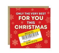 RED OCEAN Funny Christmas Card Humorous Xmas Greetings Card For Family or Friends Novelty Joke Christmas Cards For Men Women Him Her 145x145mm With Kraft Envelope