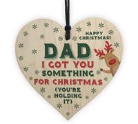 Red Ocean Funny Christmas Gift For Dad Wooden Heart Novelty Joke Gift From Daughter Son