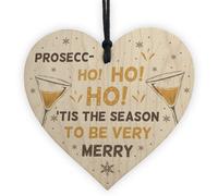 Red Ocean Funny Christmas Gift Gift Wooden Heart Prosecco Sign Gift