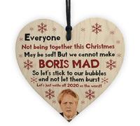 Red Ocean Funny Christmas Quarantine Sign Gift Wooden Heart Gift Of 2020 Tree Decoration