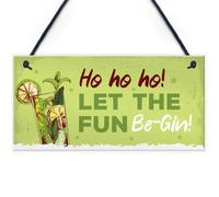 Red Ocean Funny Christmas Sign For Bar Man Cave Bar Sign Let The Fun Be Gin Gifts Keepsake