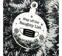 Red Ocean Funny Christmas Tree Decoration Wear A Mask Lockdown Gift