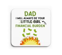 Red Ocean Funny Dad Coaster Gift From Daughter Novelty Father's Day Birthday Gift For Dad Joke Coffee Mug Coaster Present For Him Men Daddy From Daughter