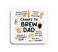 Red Ocean Funny Dad Gift Dad Coaster Cheers To Brew Gift For Fathers Day Birthday From Daughter Son Idea Alcohol