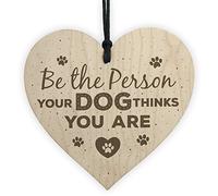 RED OCEAN Funny Dog Lovers Sign Wooden Heart Door Kennel Cage Plaque Dog Owner Friendship Birthday Gift