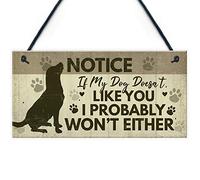 RED OCEAN FUNNY Dog Sign For Home Hanging Wall Plaque Funny Pet Sign For Dog Friendship Gift Home Decor Keepsake