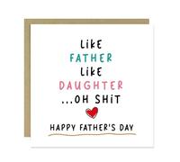RED OCEAN Funny Fathers Day Card For Dad From Daughter With Kraft Envelope Include Rude Hilarious Dad Card For Fathers Day Him Daddy Daughter