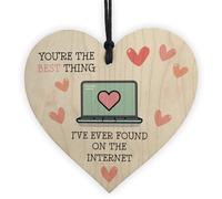 Red Ocean Funny For Boyfriend Girlfriend Husband Wife Best Thing I Ever Found On The Internet Wood Heart For Anniversary Valentines Day Keepsake Him Her