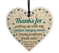 RED OCEAN FUNNY For Boyfriend Girlfriend Wooden Heart 1st 2nd 10th 20th Anniversary For Wife Husband Boyfriend Girlfriend