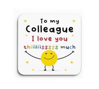 Red Ocean Funny For Colleague Coaster I Love You This Much Friendship Colleague Birthday Leaving New Job Keepsake
