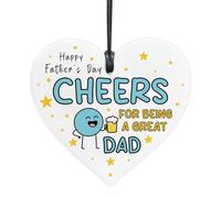 Red Ocean Funny For Dad Cheers For Being A Great Dad From Daughter Son Acrylic Hanging Heart Gifts Father Him Idea Keepsake