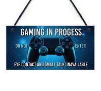 Red Ocean Funny Gamer Gift - Gaming In Progress Games Room Sign - Gaming Sign For Boys Bedroom Man Cave