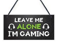 Red Ocean Funny Gaming Sign Leave Me Alone Im Gaming Boys Bedroom Man Cave Sign