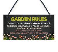 Red Ocean Funny Garden Rules - Novelty Decor Signs For Garden Shed Summer House - Perfect Outdoor Decor For Gardeners, Nature