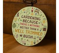 Red Ocean FUNNY Garden Sign For Outdoor WELL TRIMMED BUSH Wall Mounted Signs For Garden Gate Fence Gift Women Frendship Gifts Funny Plaque Home Decor