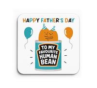 Red Ocean Funny Gift For Fathers Day MY FAVOURITE HUMAN BEAN Coaster Gift For Daddy Dad From Kids Daughter Son Present Dad Grandad Keepsake