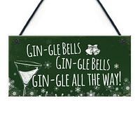 RED OCEAN Funny Gin Sign Hanging Plaque Christmas Decoration Xmas Friendship Alcohol Gift