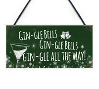 Red Ocean Funny Gin Sign Hanging Plaque Christmas Decoration Xmas Friendship Gift