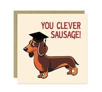 RED OCEAN Funny Graduation Cards Graduation Card For Son Daughter Grandson Granddaughter Congratulations Card Congrats Grad For University Degree Clever Sausage With Envelope