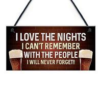 RED OCEAN Funny Joke Home Bar Sign Hanging Man Cave Garden Shed Sign Alcohol Gift