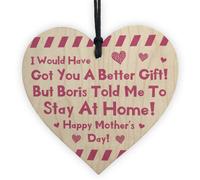 Red Ocean Funny Lockdown Mothers Day Gift For Mum Wood Heart Gift From Daughter Son