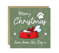 RED OCEAN Funny Merry Christmas Card From The Dog Greetings Card With Envelope Joke Christmas From Dog Puppy Owner Mum Dad Cards